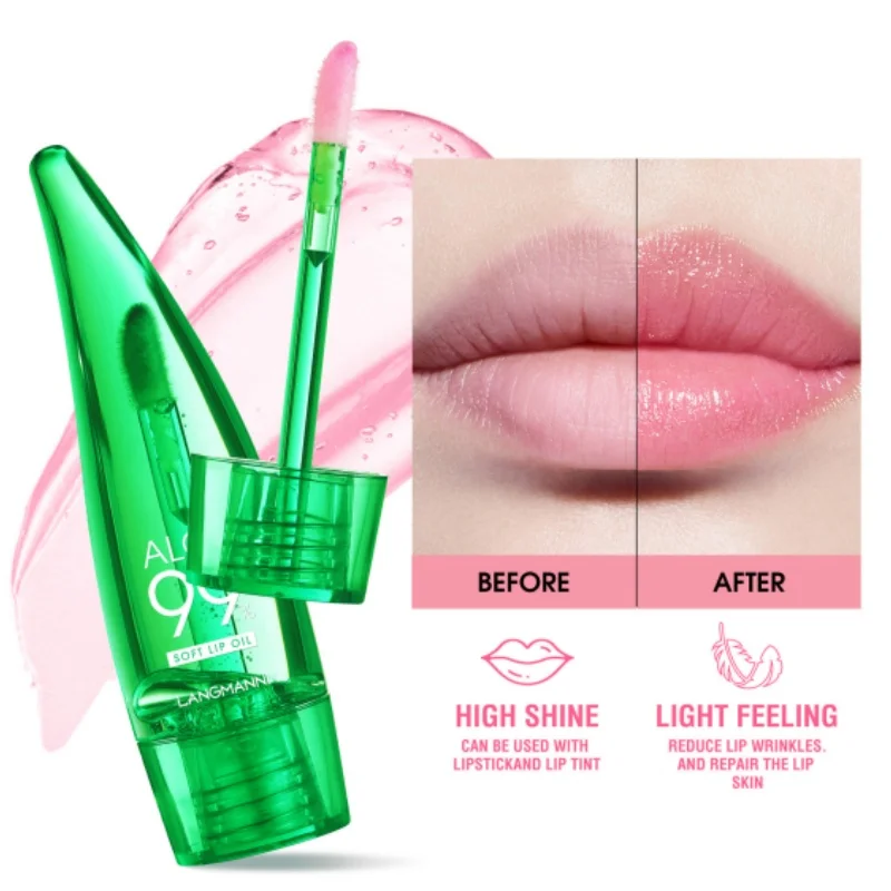 Natural Aloe Lipstick Lip Moisturizing Nourish Color Lip Gloss Tint Long Lasting Changeable Color Lip Oil balsamo per le labbra