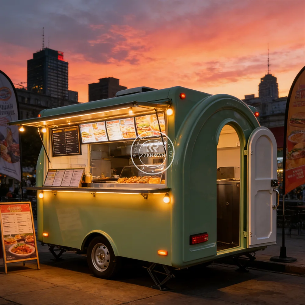 

Commercial Mobile Burger Hot Dog Street Food Trailer Fast Food Catering Truck with Stainless Steel Kitchen