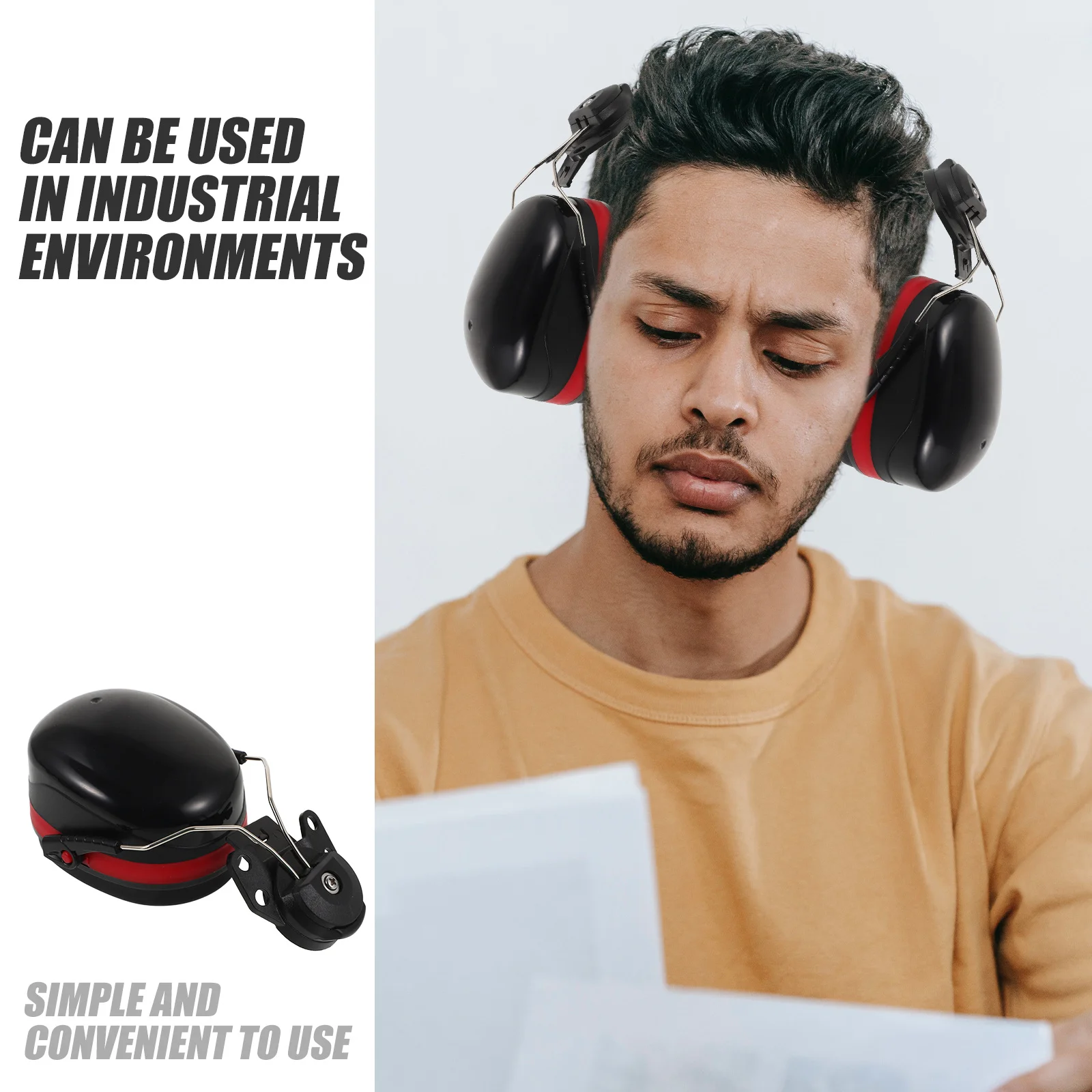 

1Pair Ear Muffs Noise Cancelling High Level ABS Material Ear Protector for Industrial Use Sponge Earmuff