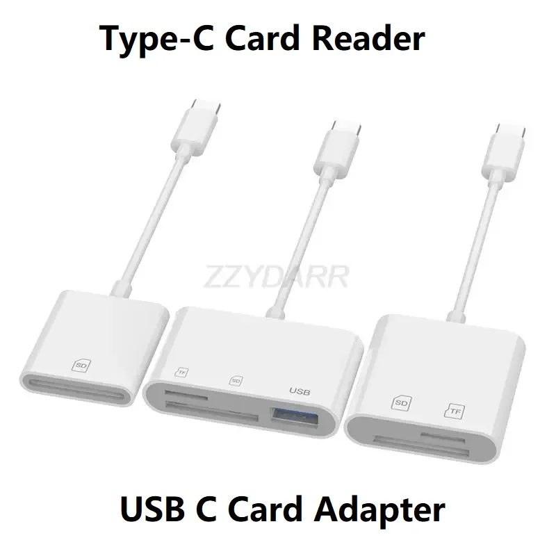 C Type Card Reader USB C to SD TF CF Camera OTG Memory Card Reader Adapter for MacBook Pro/Air Galaxy S23 and Type C Devices