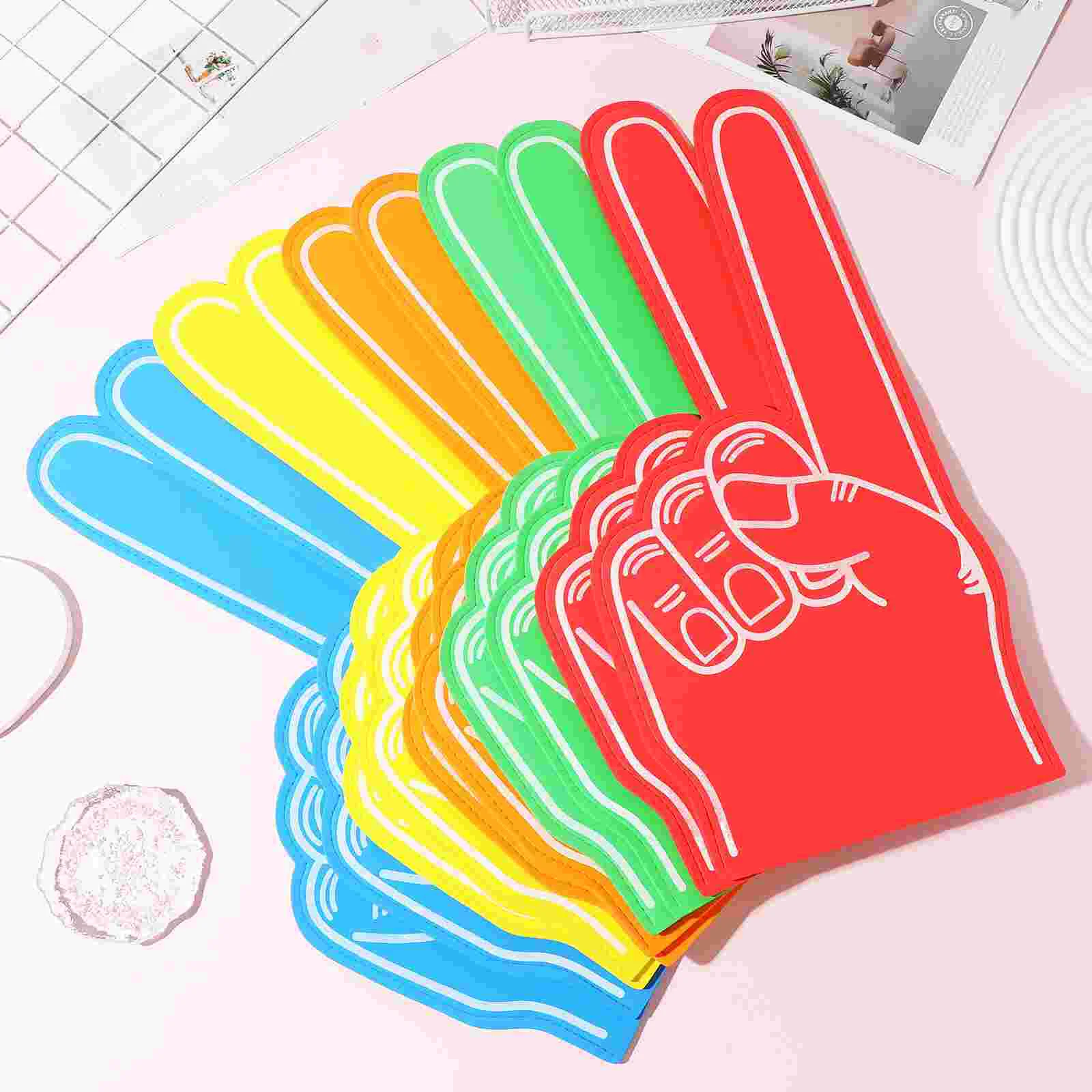 10 Pcs Foam Fingers Bulk Hand Cheerleading Cheering Clapper Giant Hands Pointer Football