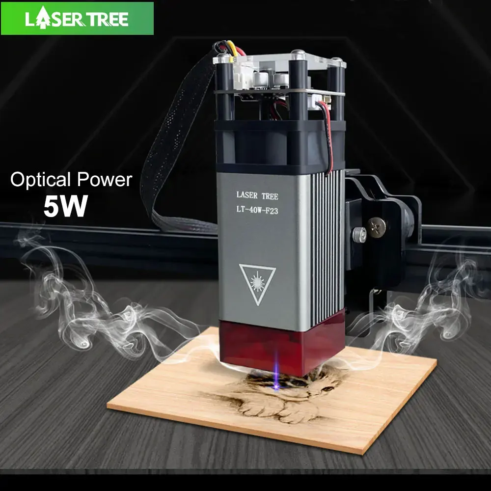 LASER TREE Moduł Laserowy 4W 5W 450nm Głowica Laserowa Niebieski Laser do Maszyn CNC do Grawerowania Laserowego Cięcia Drewna Narzędzia DIY