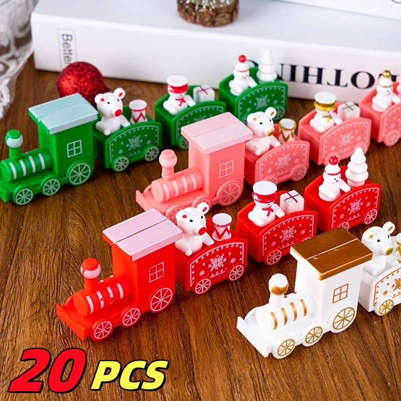 1-20PCS New Year Train Christmas Ornament Merry Christmas Decoration For Home Table Xmas Gifts Natal Navidad Happy