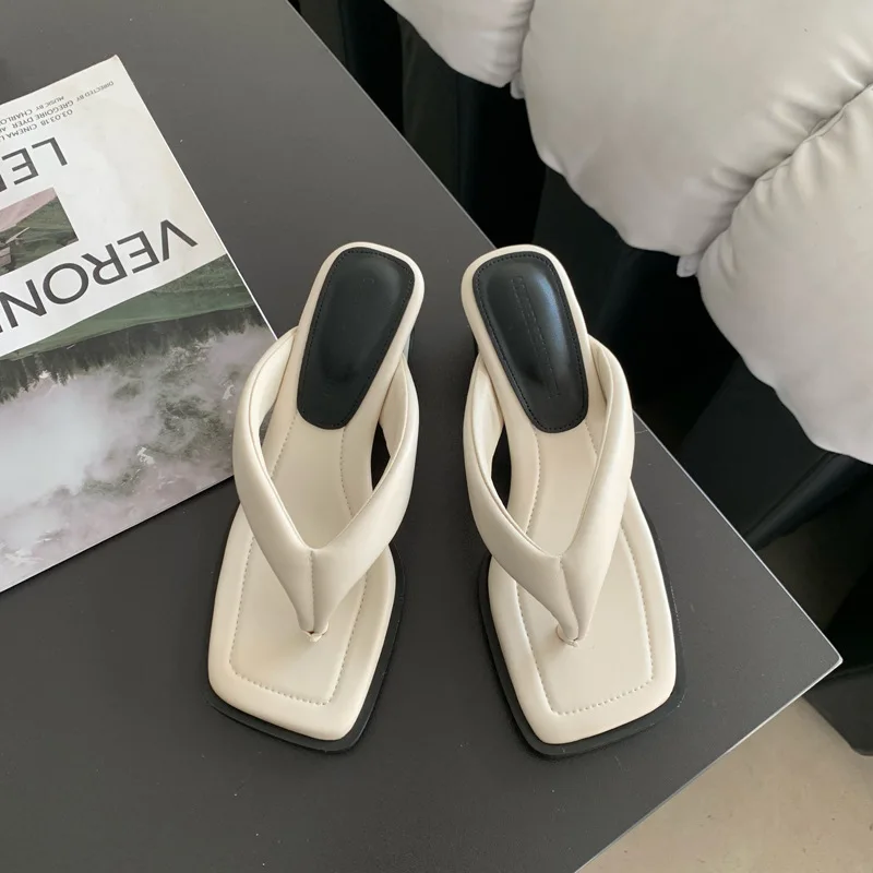 Gumowe kapcie klapki japonki plaża letnie damskie slajdy sandały Babouche Modis przytulne kobiece Spa zewnętrzne skórzane nowy 2019, obcas