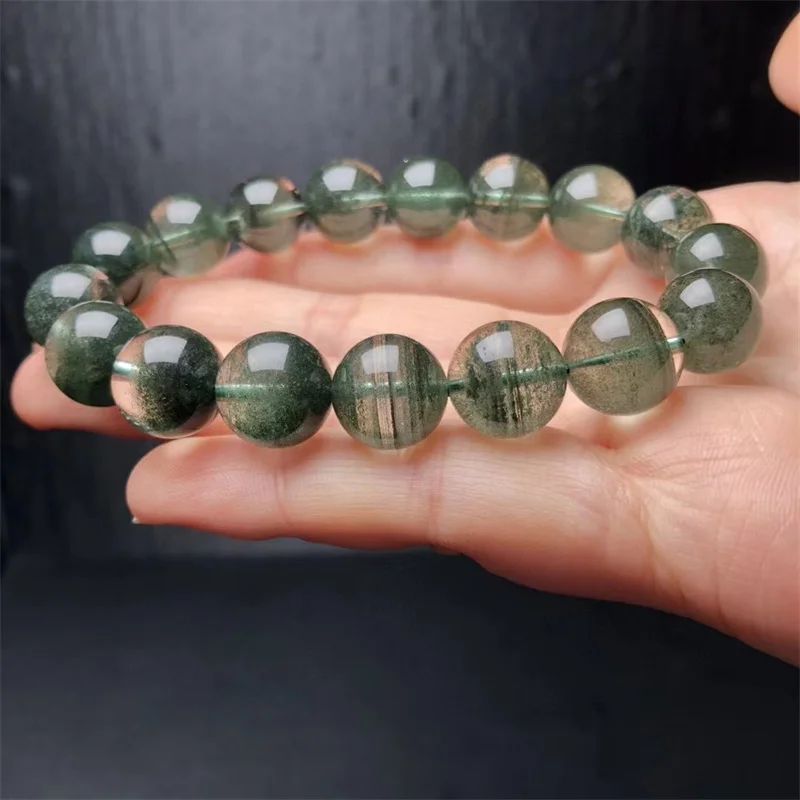 Natural Green Garden Quartz Bracelet Women Healing Gemstone Crystal Strand Bangles Lovers Jewelry Gift 1PCS 12MM