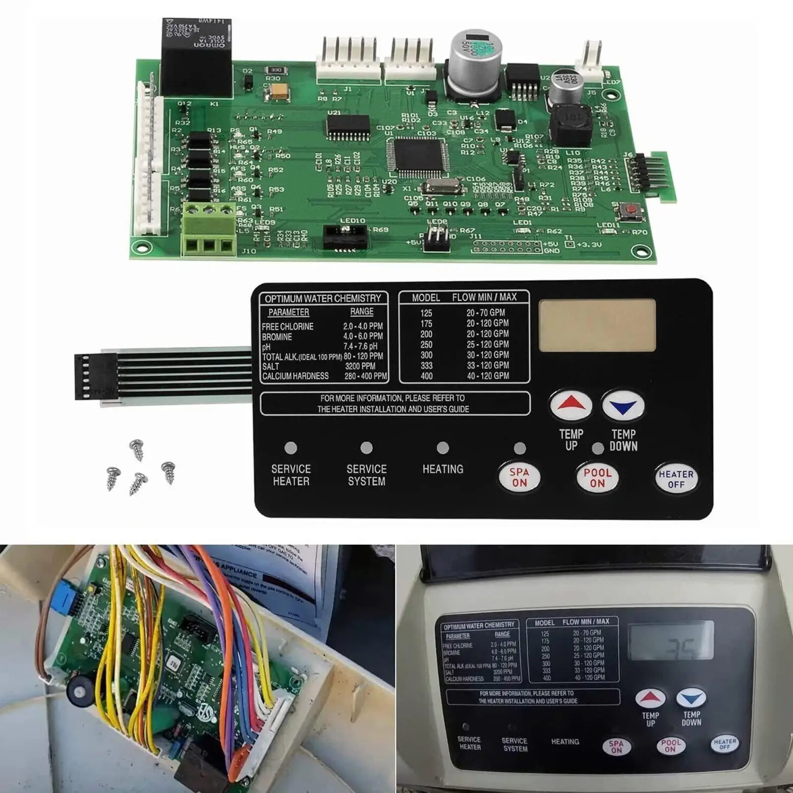42002-0007S Pool Heater Electrical Control Board Replacement Kit Plastic for NA LP Series