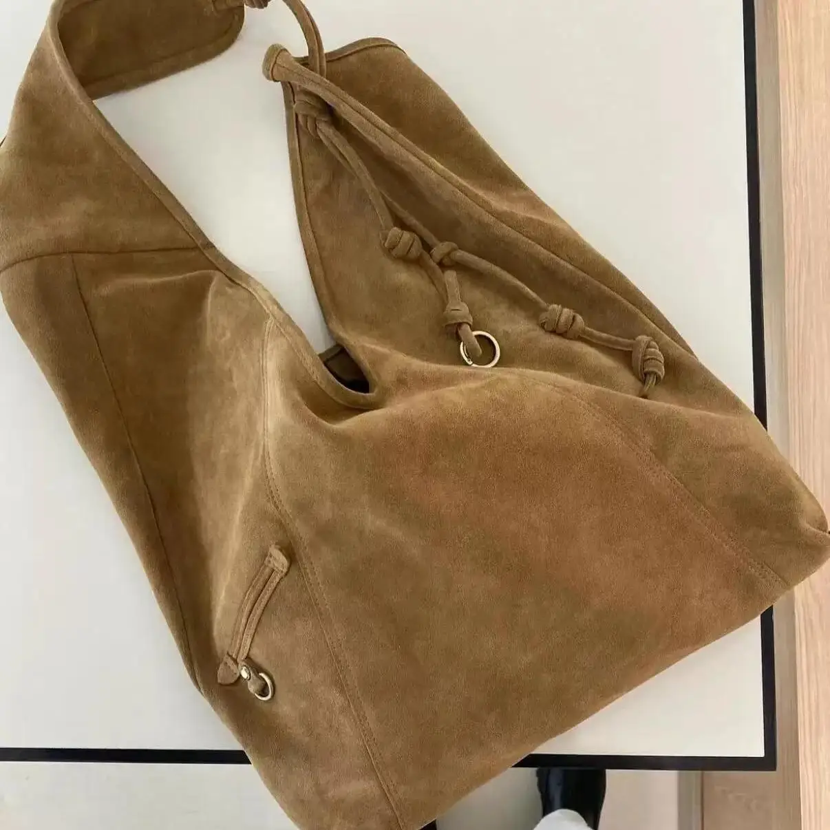 

Кожаная замшевая сумка-тоут для женщин, большая вместительная повседневная сумка через плечо для работы и поездок, осенне-зимняя, высококачественная, для офиса и работы