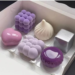 Silikon Form Gebäck 3D Kuchen Design Mini Cupcake Mousse Muffin Herz Blase Platz Backform