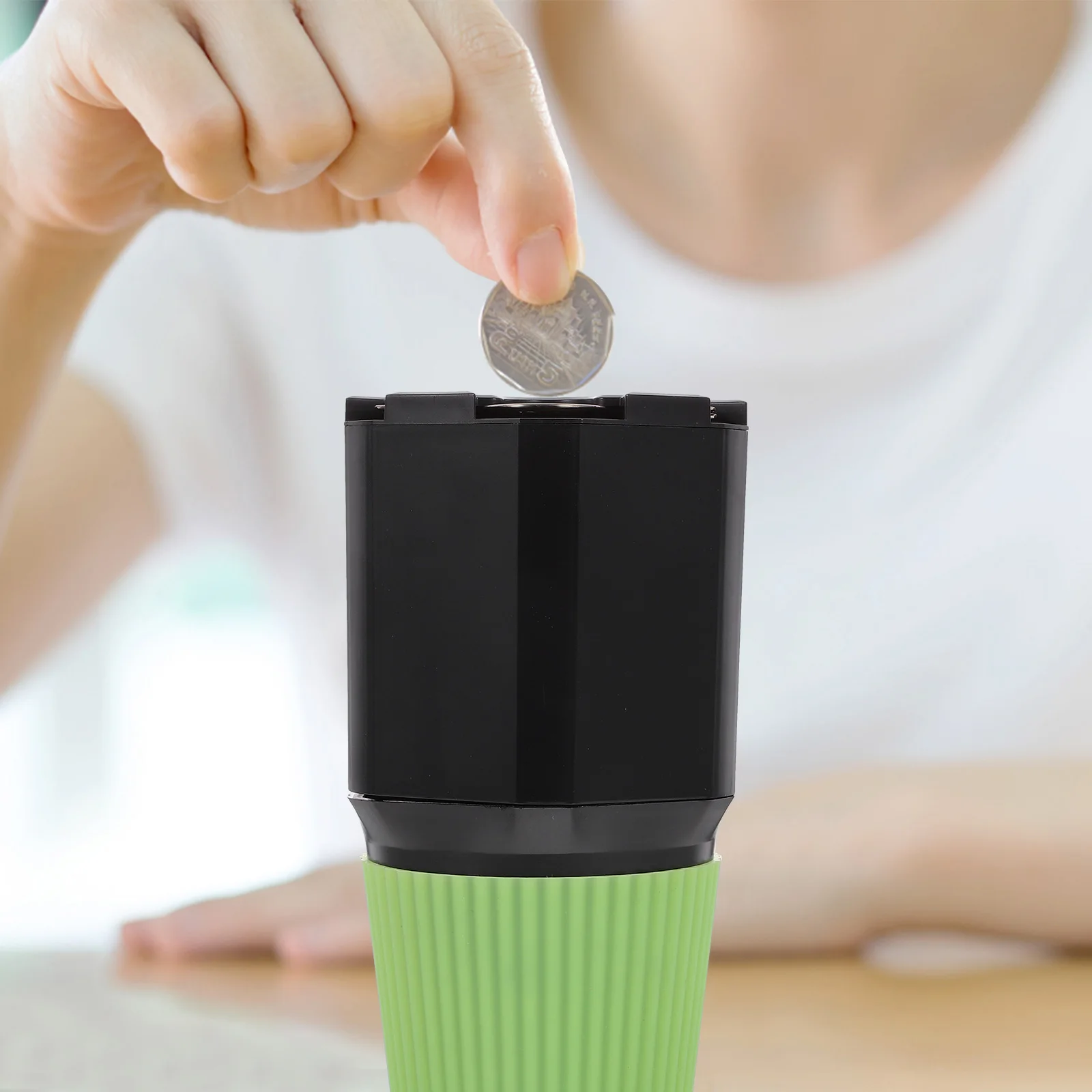 Coin Bank for Car Change Counter Plastic Case Automatic Plastic Coil Holder Counting Portable Organizer Container