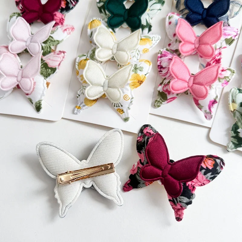 4 unids/lote nuevo Clip de pelo de lazo sólido de doble capa lindo hecho a mano para accesorios para el cabello de niños