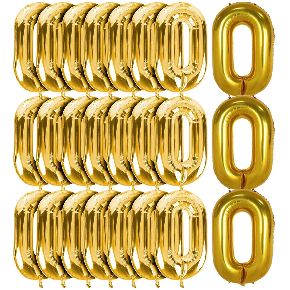 

50Pcs Gold Foil Chain Balloons Retro Party Balloons Birthday Decorations Festival Supplies 90s Party Decorations