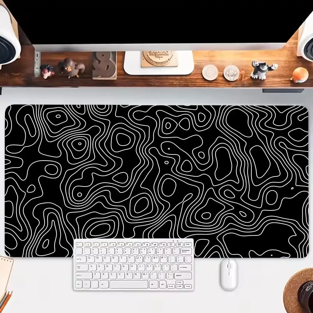 

cool black line Mouse Pad Large Gaming Nootbook Game Rug Mousepads Non-slip Laptop Extended Pads Tablet Mat PC Playmat