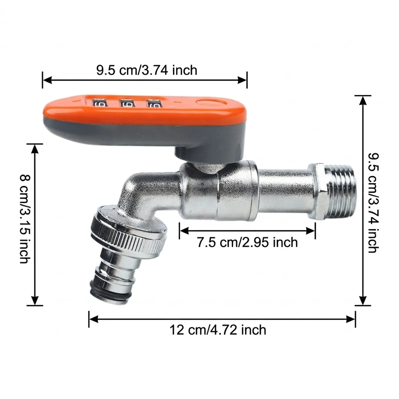 Brass Outdoor Faucet with 3-Digit Combination Anti-Theft Lock and Freeze-Proof Design for Water Conservation and Heavy-Duty Use
