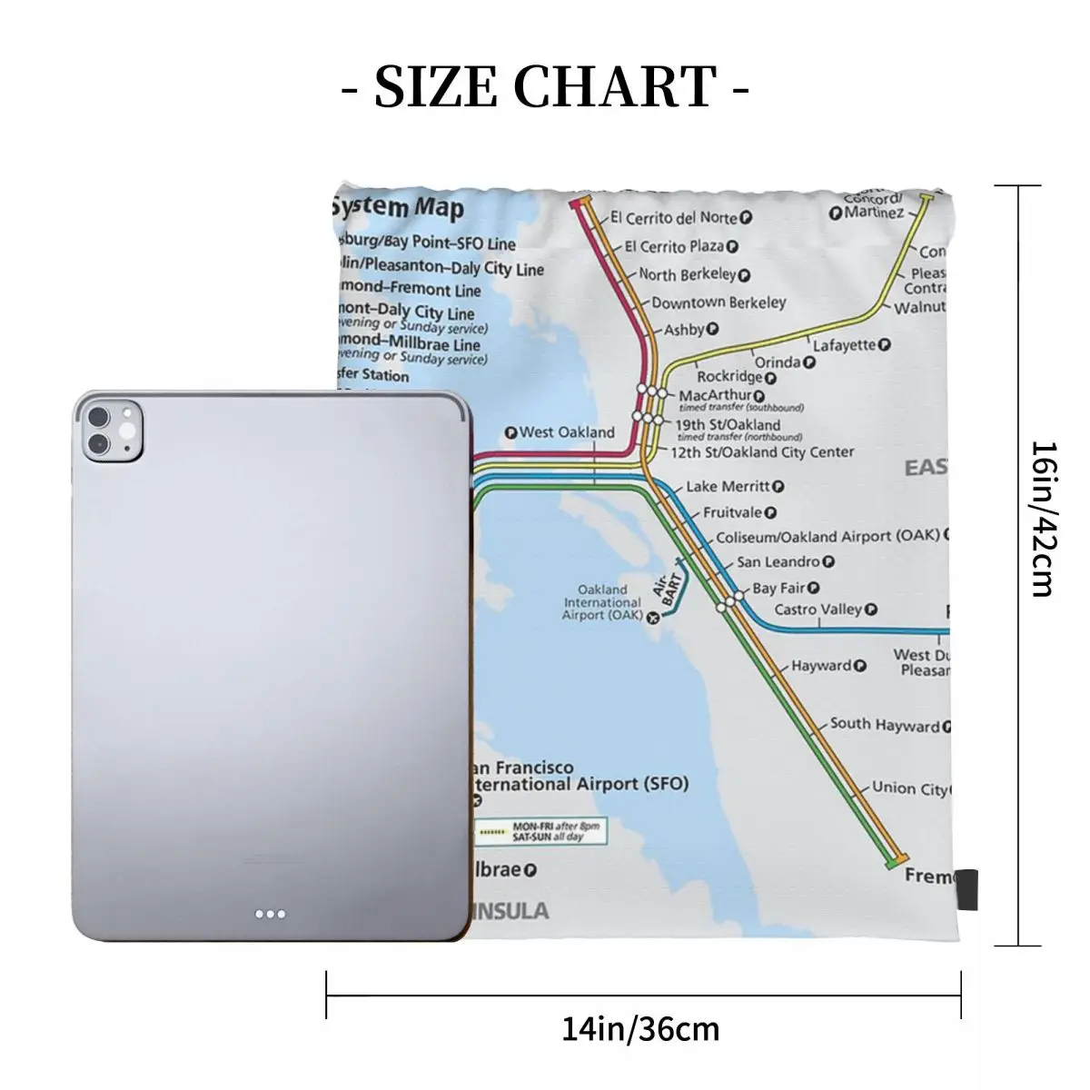 BART MAP - Bay Area Rapid Transit Map Backpacks Multi-function Portable Drawstring Bag Sports Bag Book Bags For Man Woman School