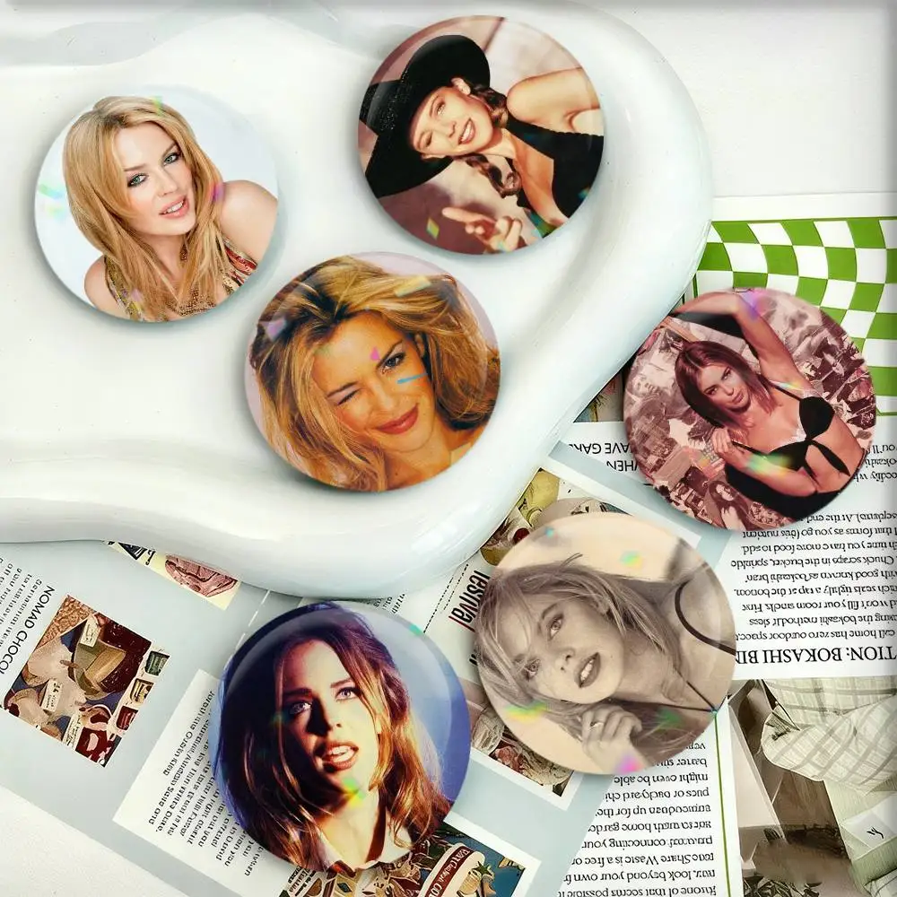 K-Kylie Minogue Singer Badges 25 32 44 58 75 mm Round Fans Collect Friends Gifts Brooch Souvenir