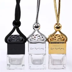 Car Essential Oil Diffuser Fragrance Air Freshener Scent Perfume Bottle Ornament Mini Hanging Empty Bottle Car Interior Supply