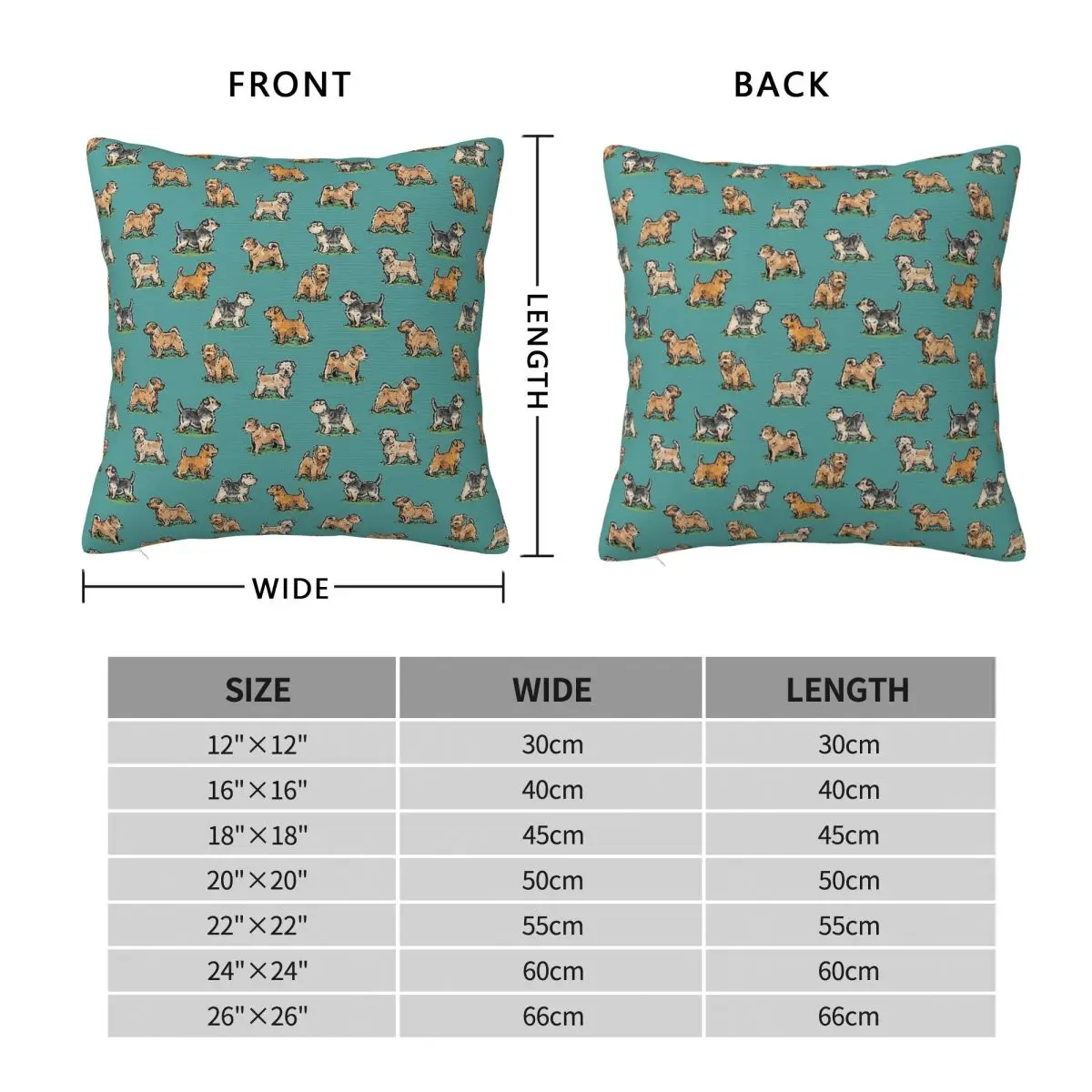 Norfolk Terriers Dog Pillowcase Polyester Linen Velvet Pattern Zip Decorative Sofa Seater Cushion Cover