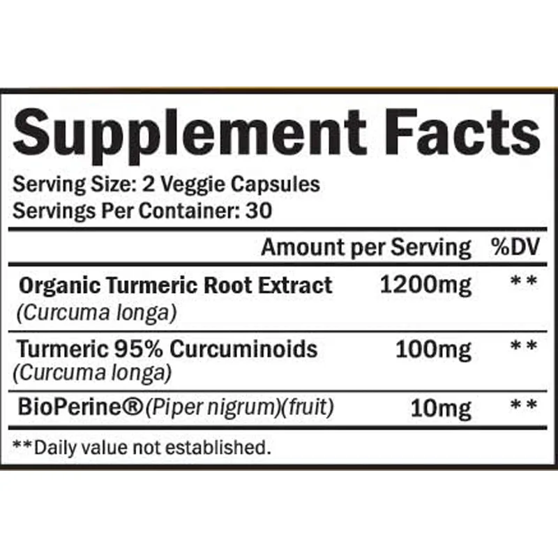 1500mg Curcumin with Piperin - Natural Joint and Healthy Inflammation Support, Contains 95% Standardized Curcumin -60 Capsules