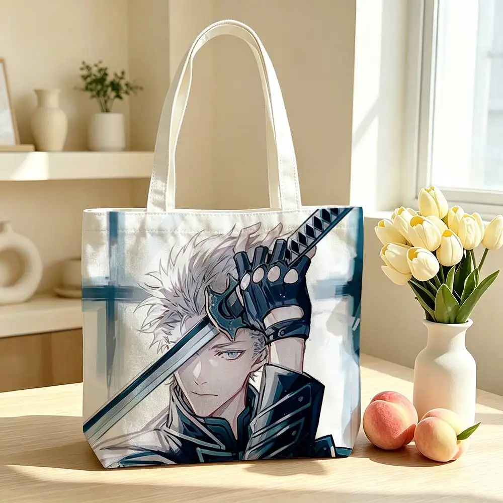 Game V-Vergil Devil May Cry  Printed Canvas Tote Bag Shoulder Bag Commuter Mommy Shopping Bag