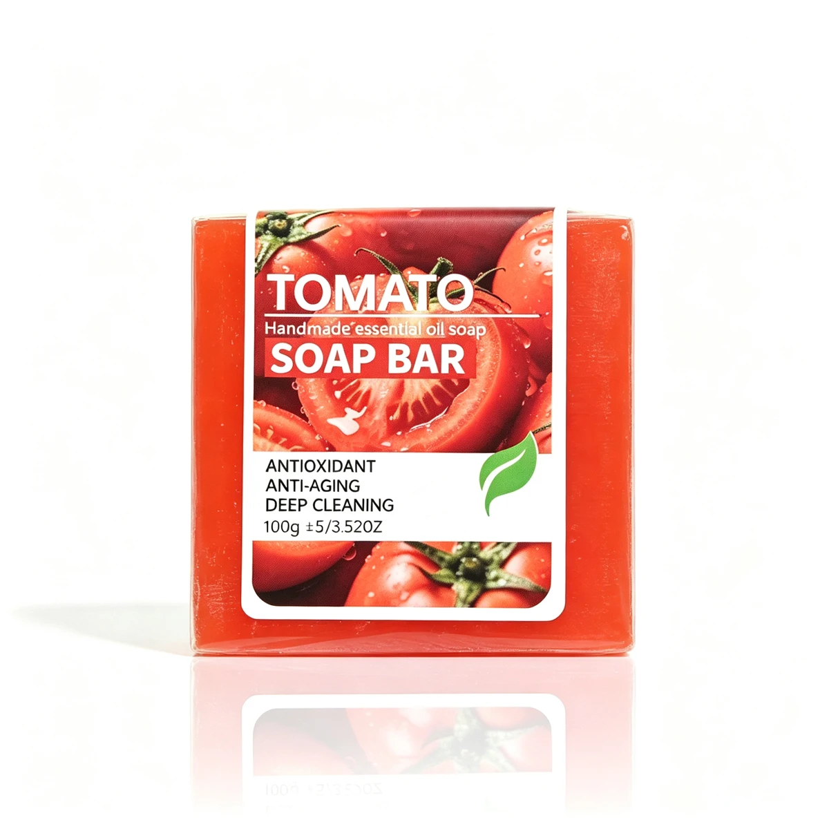 100g Tomato Handmade Soap with Turmeric Essential Oil VC Lemon Brightening Cleaning Bath Soap Carrot Glycerin for Skin Care
