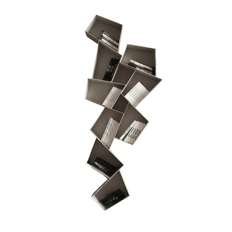 Household special-shaped small bookcase, living room shelf art background decorative shelf