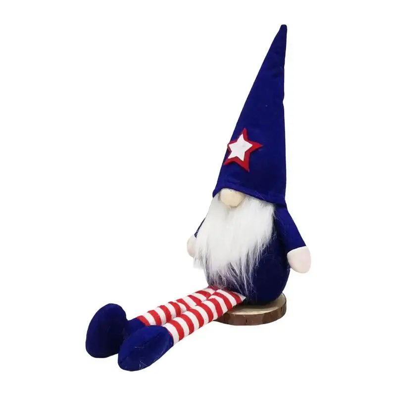 4PCS Patriotic Gnome Decor 4PCS American Patriotic Gnome Decoration Home Table Tiered Tray Decorations Elf Dwarf Gnome Plush For