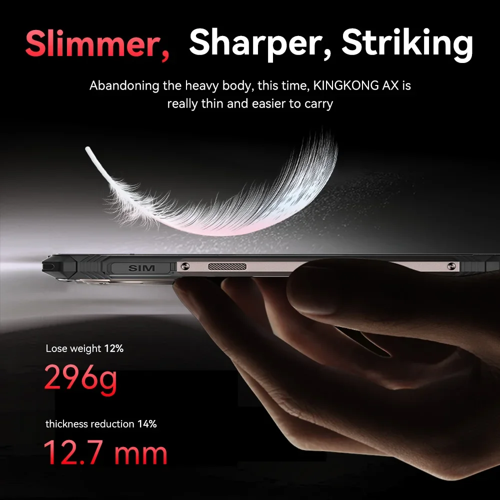 Cubot KINGKONG AX,Android 14,Ultra-thin Rugged Smartphone,Helio G99,24GB RAM(12+12),256GB ROM,120Hz Screen,100MP Camera,NFC