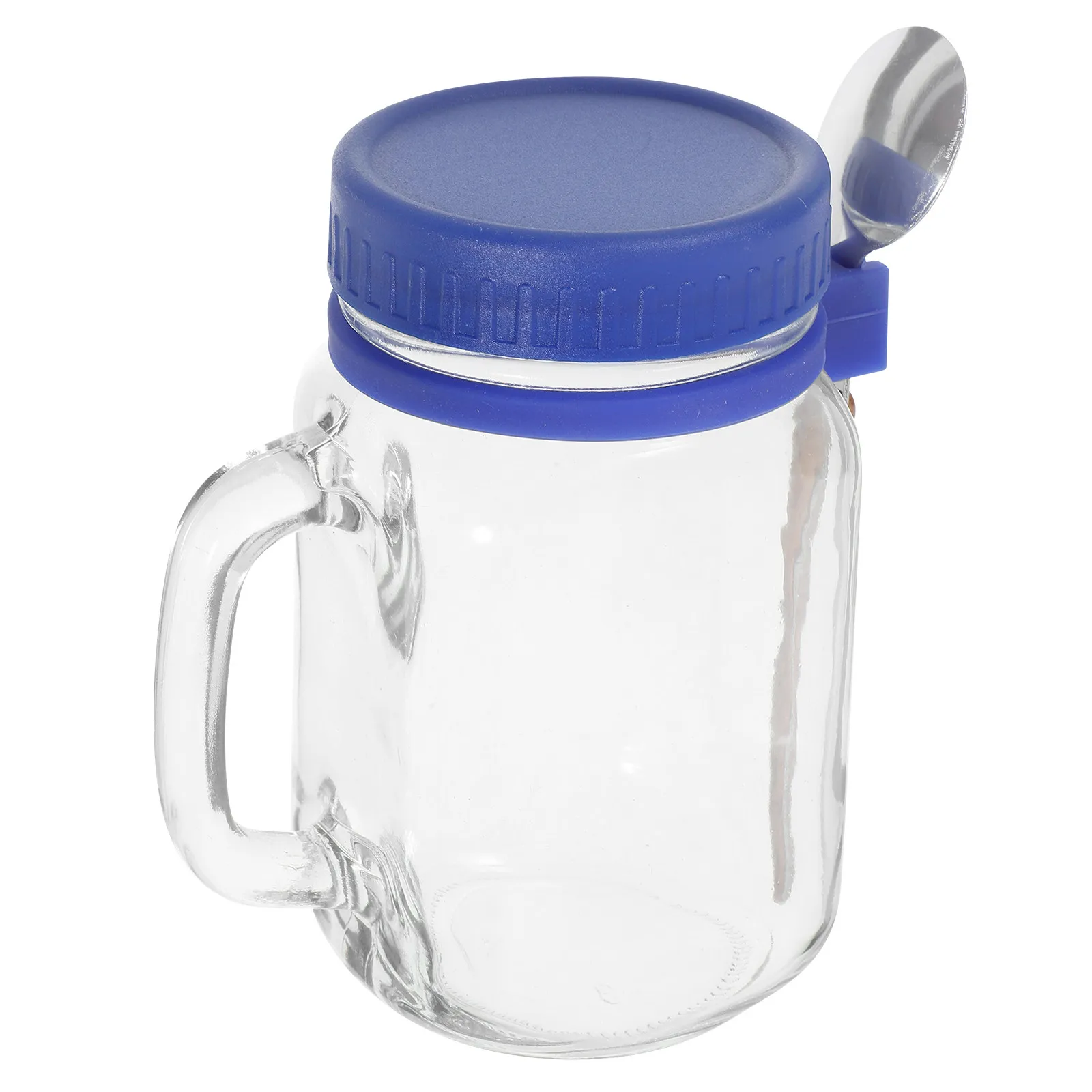 

Набор из 1 стеклянной кружки для овсянки на ночь с крышкой и ложкой, многоразовый герметичный контейнер для еды, для приготовления овсяных хлопьев, джема, орехов, свежих продуктов