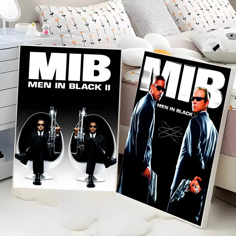 Men in Black MIB Sci-Fi Comedy Will Smith Tommy Lee Jones Painting Calligraphy Poster Eco-Friendly Decor Frameless Canvas