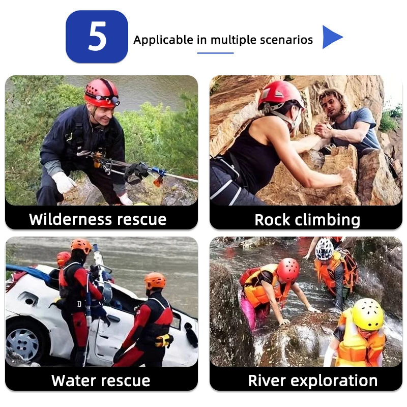 خوذة إنقاذ المياه في الهواء الطلق مقاومة للصدمات، تهوية عازلة قابلة للتنفس، محيط الرأس قابل للتعديل، قاعدة ثابتة متعددة الوظائف #6