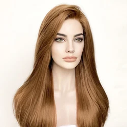 Honey Blonde Synthetic Transparent 13x4 Lace Front Wigs for Black Women Glueless Soft Glueless Long Natural Wigs Daily Wear