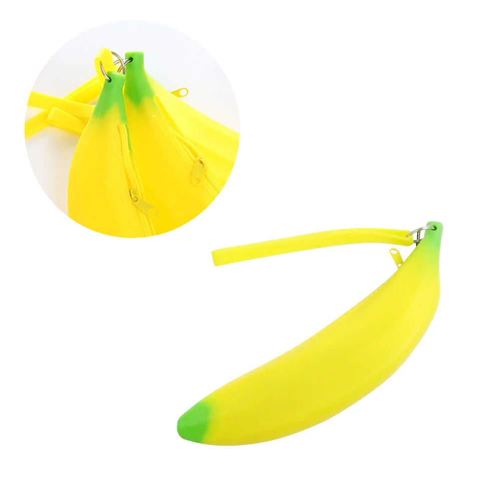 

1PC Silicone Banana Pencil Case Stationery Storage Pouch Pen Bag for Girls Boys School Office Supplies