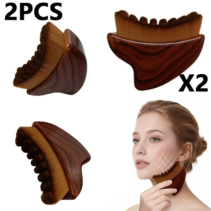 2pc New large lymphatic brush Facial contour brush Massage brush Beauty tool