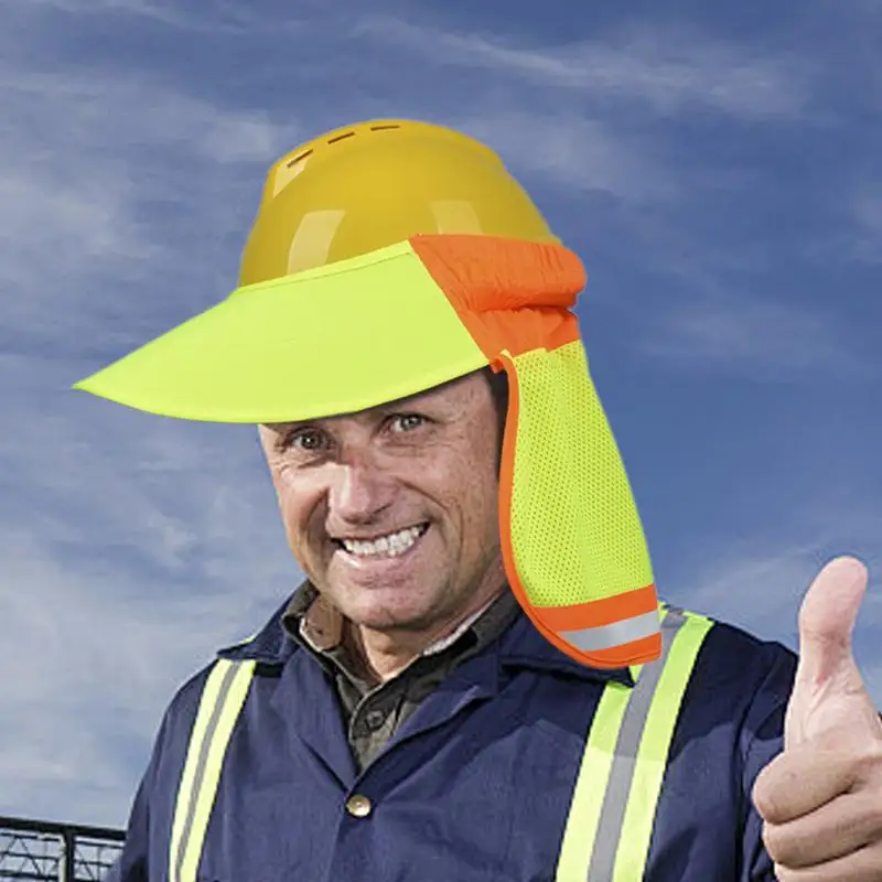 Safety Hard Hat Sun Shade Hard Hat Sun Visor Neck Sun Shield Breathable & Reflective Sun Protection For Hard Hat Work Outdoor