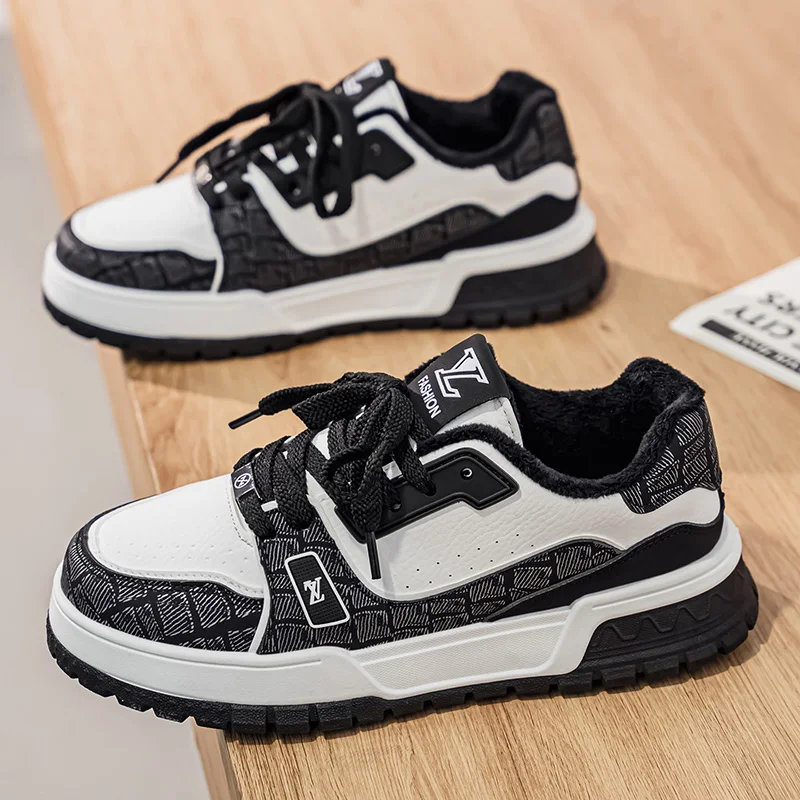

Winter Plush Skateboarding Shoes Men Comfort Warm Men's Skateboard Sneakers Trend Platform Man Designer Shoes chaussure hommes