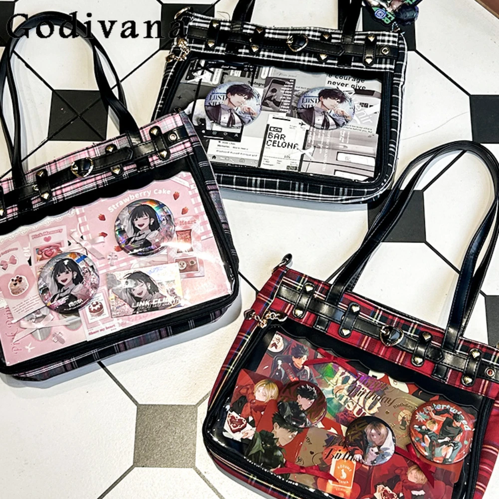 

Handbags Fashionable Ita Bag Subculture Punk Goth Leather Shoulder Bag Bolso JK Uniform Bags