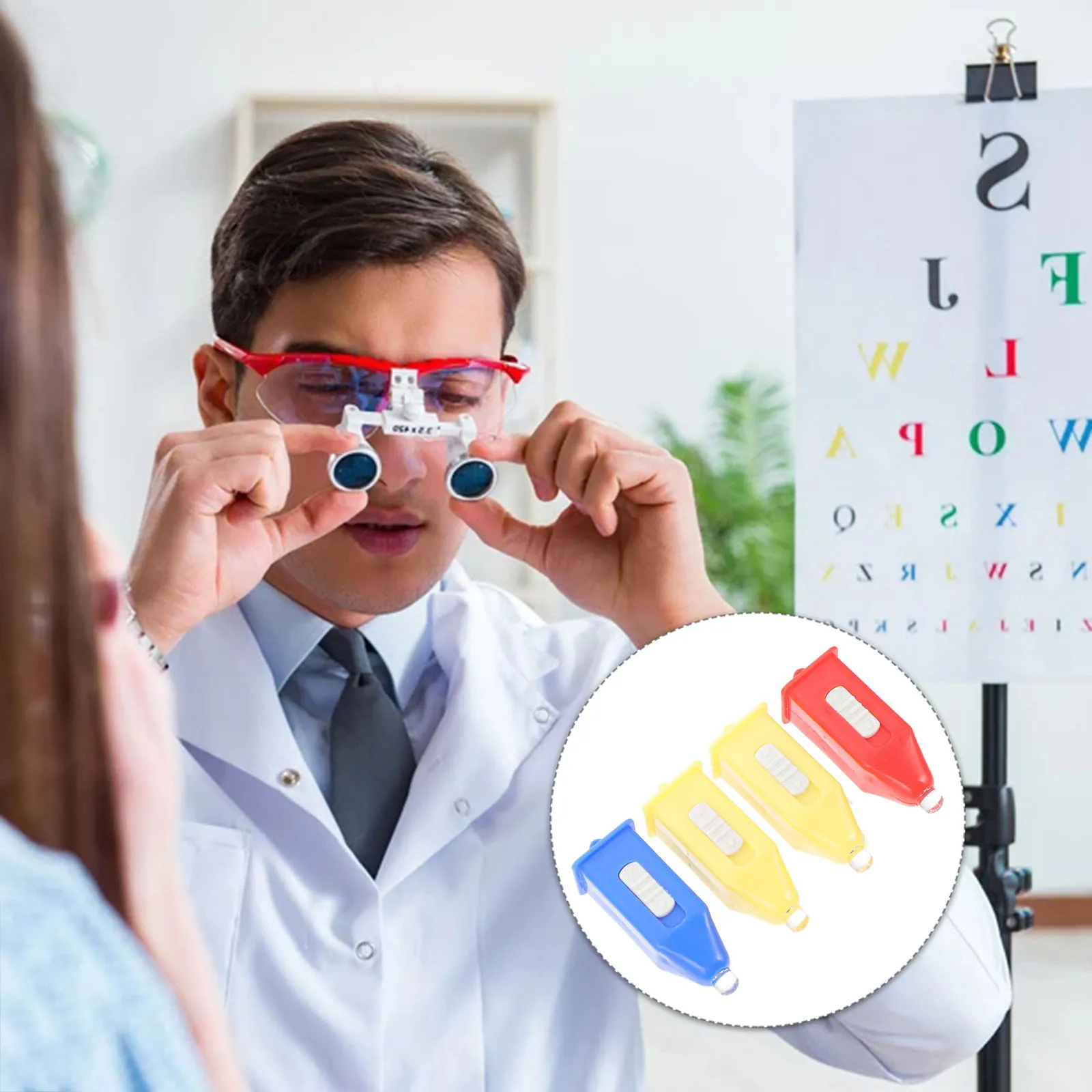 4 قطع من ضوء اختبار البلاستيك للنظارات المضادة للضوء الأزرق، تحقق من التصميم القوي يساعد على اختيار حماية النظارات الصحيحة من