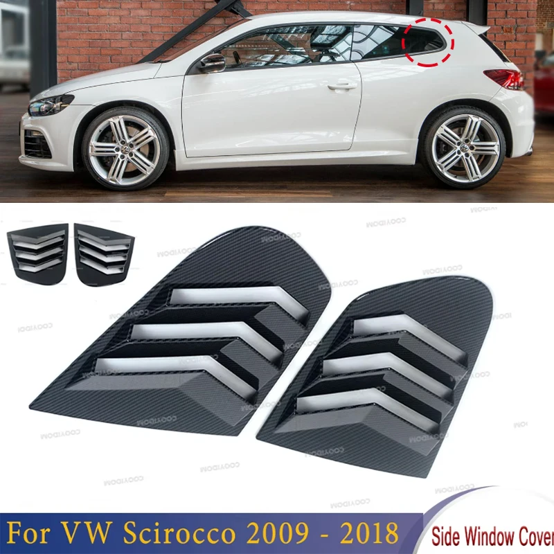 

For VW Scirocco 2009 -2018 Rear Door Side Window Louver Scoop Cover Vent Carbon Surface Style Spoiler Decorative Accessories