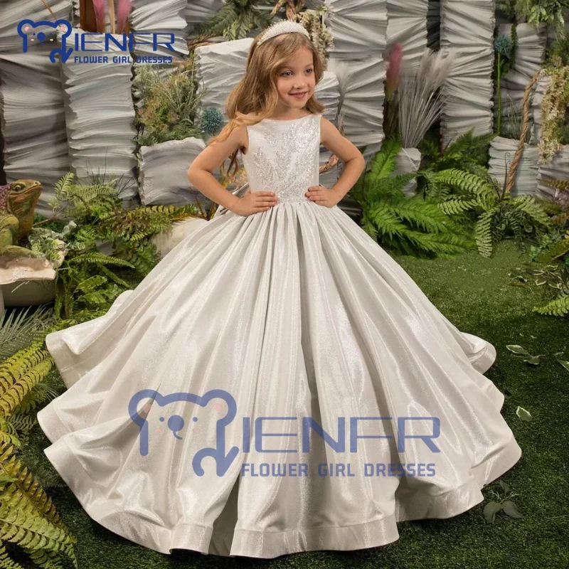 

Flower Girl Dresses Children's Birthday Party Wedding Christmas Special Occasion Taffeta O-Neck Floor-Length Sleeveless A-LINE