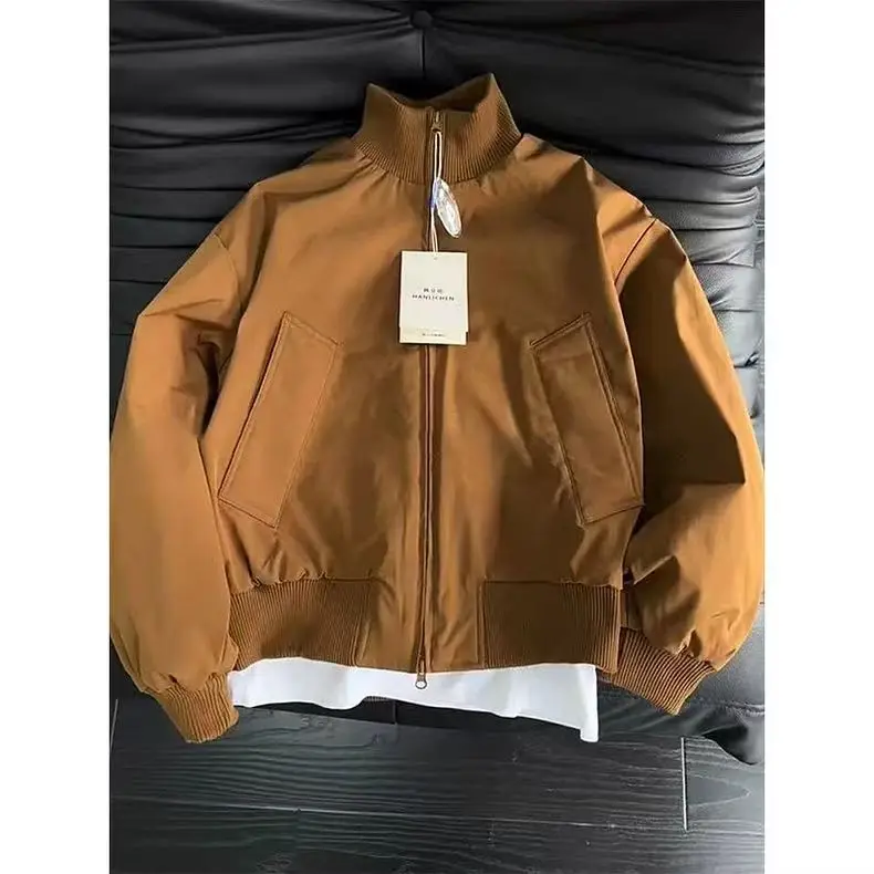 navy blue men's three-proof down jacket, thickened and warm in winter, stand-up collar outdoor couple model