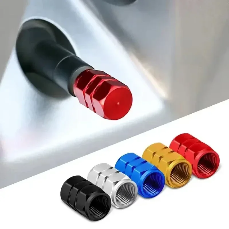 4Pcs Aluminum Alloy Tire Valve Stem Caps Decorative Dustproof Wheel Caps for Car Motorcycle Bicycle Nipple Cover Auto Accessory