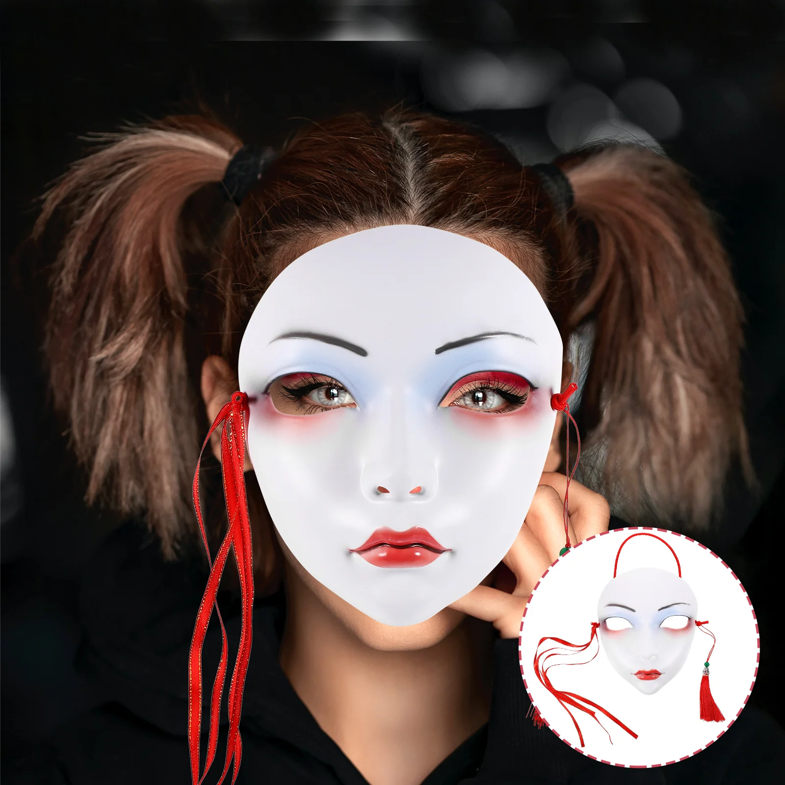 Chinese Style Cosplay Mask Japanese Style Anime Half Face Cat Mask Fox Mask Animal Cosplay
