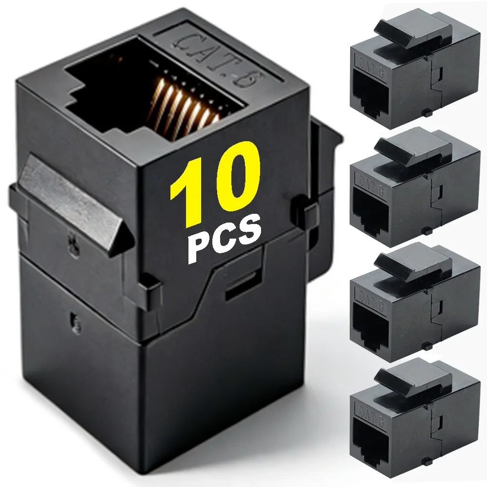CAT6 RJ45 Insert Keystone Gigabit LAN Coupler Plug Standard T568A/T568B Network Module Slot for Internet Jack Ethernet Connector