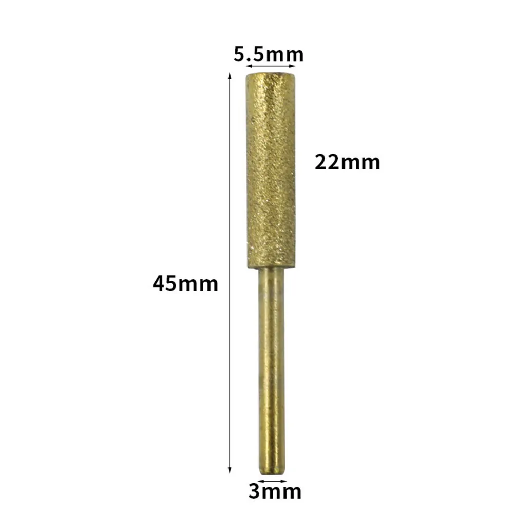 

For Chain Polishing Chainsaw Sharpener Stone Grinding Stone File Tool Titanium-plated Emery 3mm Handle 45mm Length