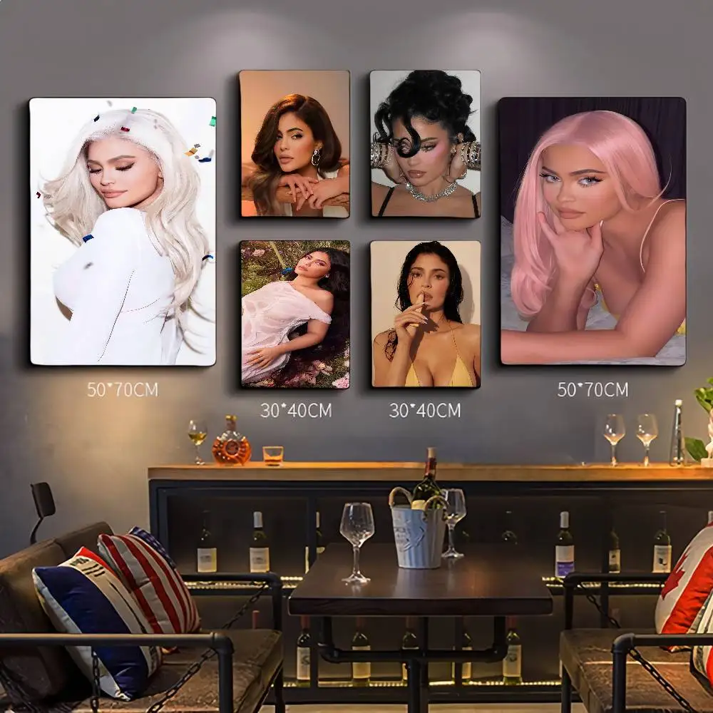 Model Kylie Jenner Classic Anime Poster Waterproof Paper Sticker Coffee House Bar Room Wall Decor