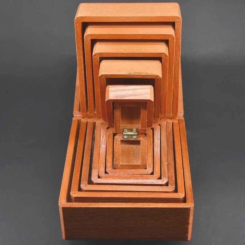 Nest of Boxes - Wooden Magic Tricks Vanished Object Appearing in The Box Magia Stage Illusion Gimmick Props Mentalism