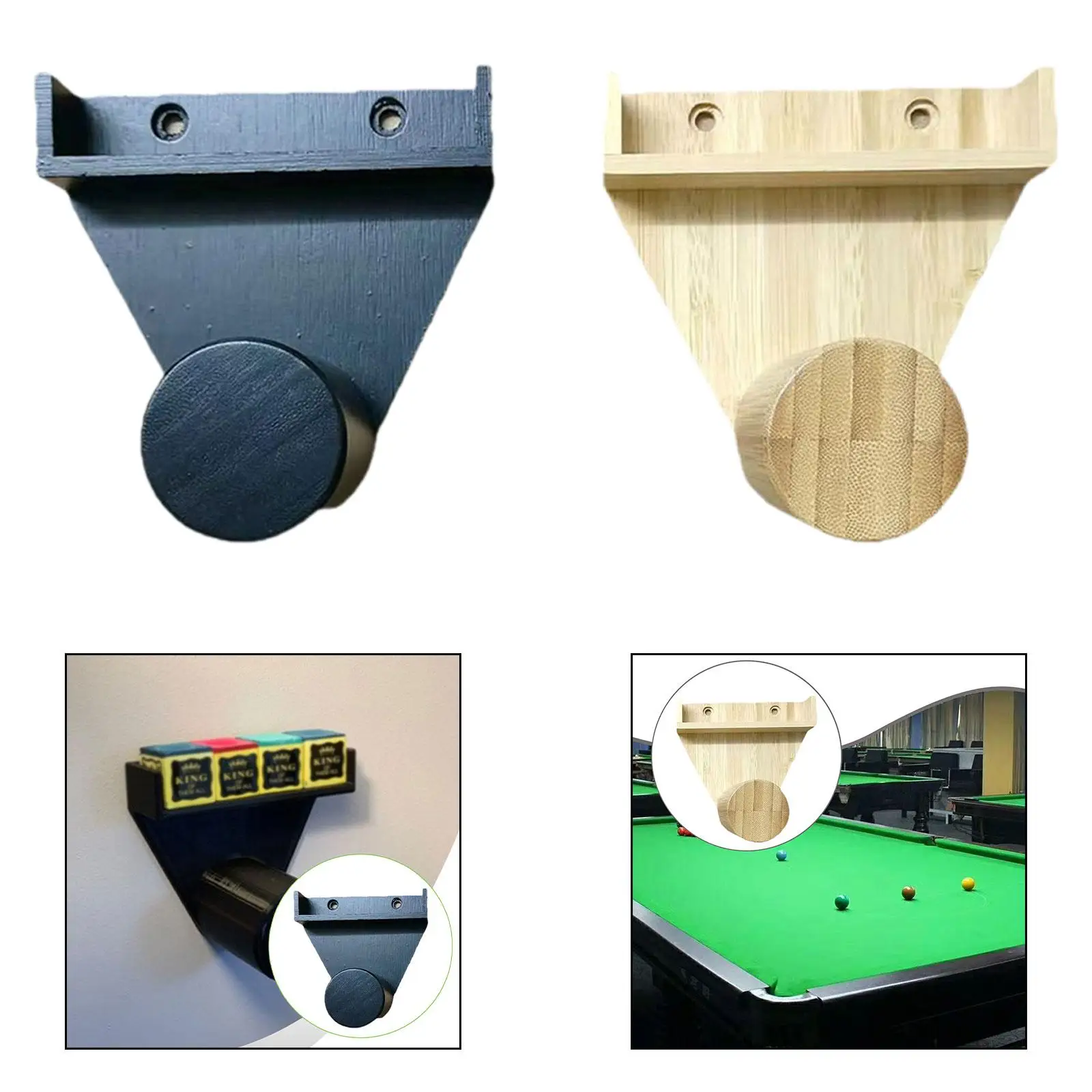 

Wooden Snooker Triangle Organizer Wall Mount for Pool Table Maintenance, 12x12cm Space Saving Chalk Holder