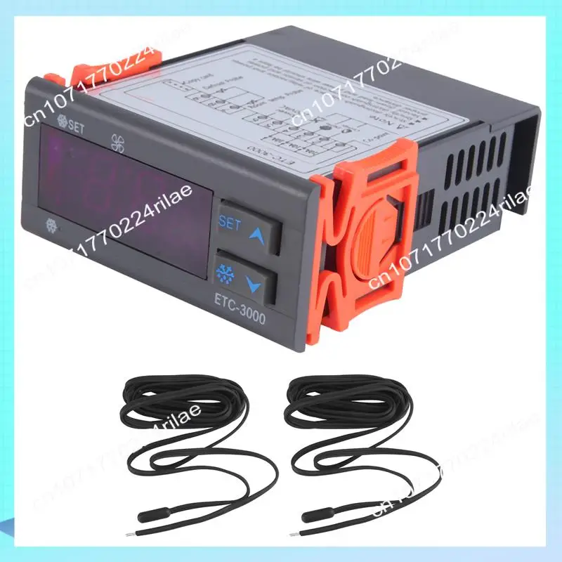 

A17Z ETC-3000 Мини-регулятор температуры Холодильник Термостат Регулятор Терморегулятор NTC Двойной датчик 220 В 40% Скидка