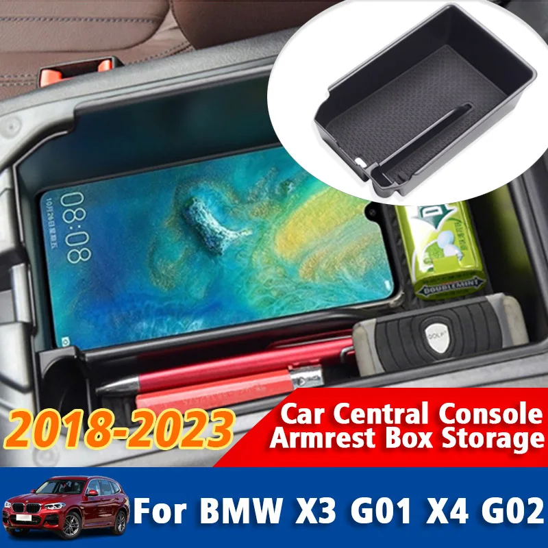 

For BMW X3 G01 X4 G02 2018-2023 Car Central Console Armrest Box Storage Box Storage Tray Interior Accessories Stowing Tidying