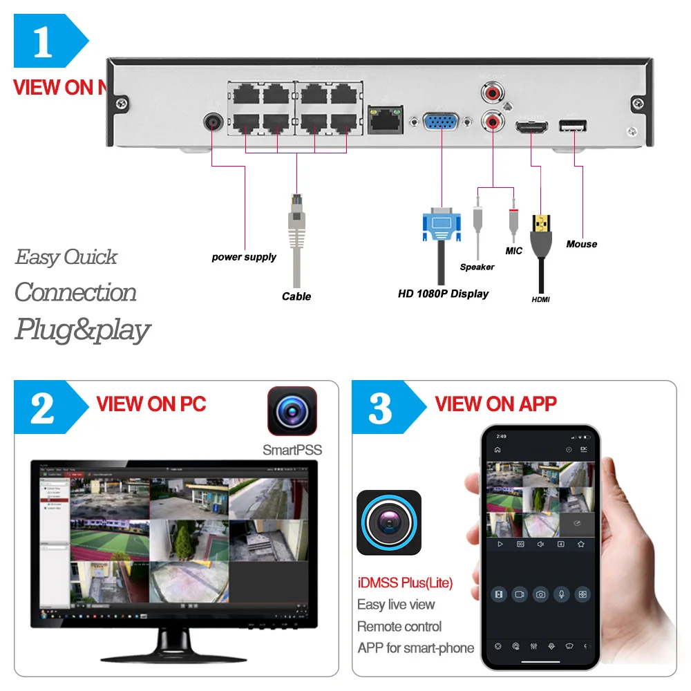 Imagem -05 - Dahua-gravador de Vídeo Rede Poe Nvr 8ch Nvr2108hs8p4ks3 Compacto 1u 1hdd 8poe Proteção de Rede Smd Plus